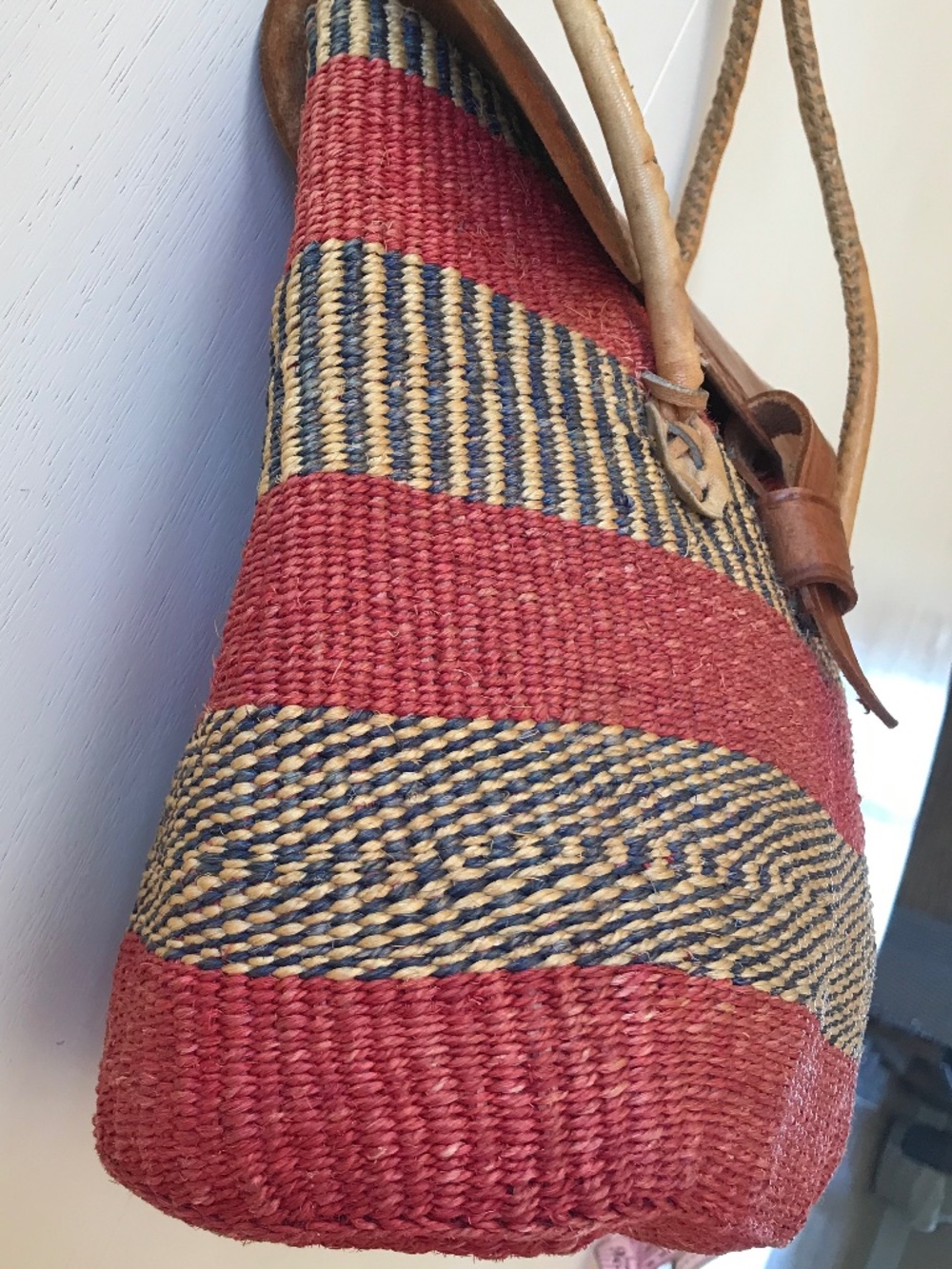 FESTIVAL 🔥 BOHO-CHIC VINTAGE TOOLED LEATHER FLAP WOVEN SISAL BAG - Picture 8 of 16